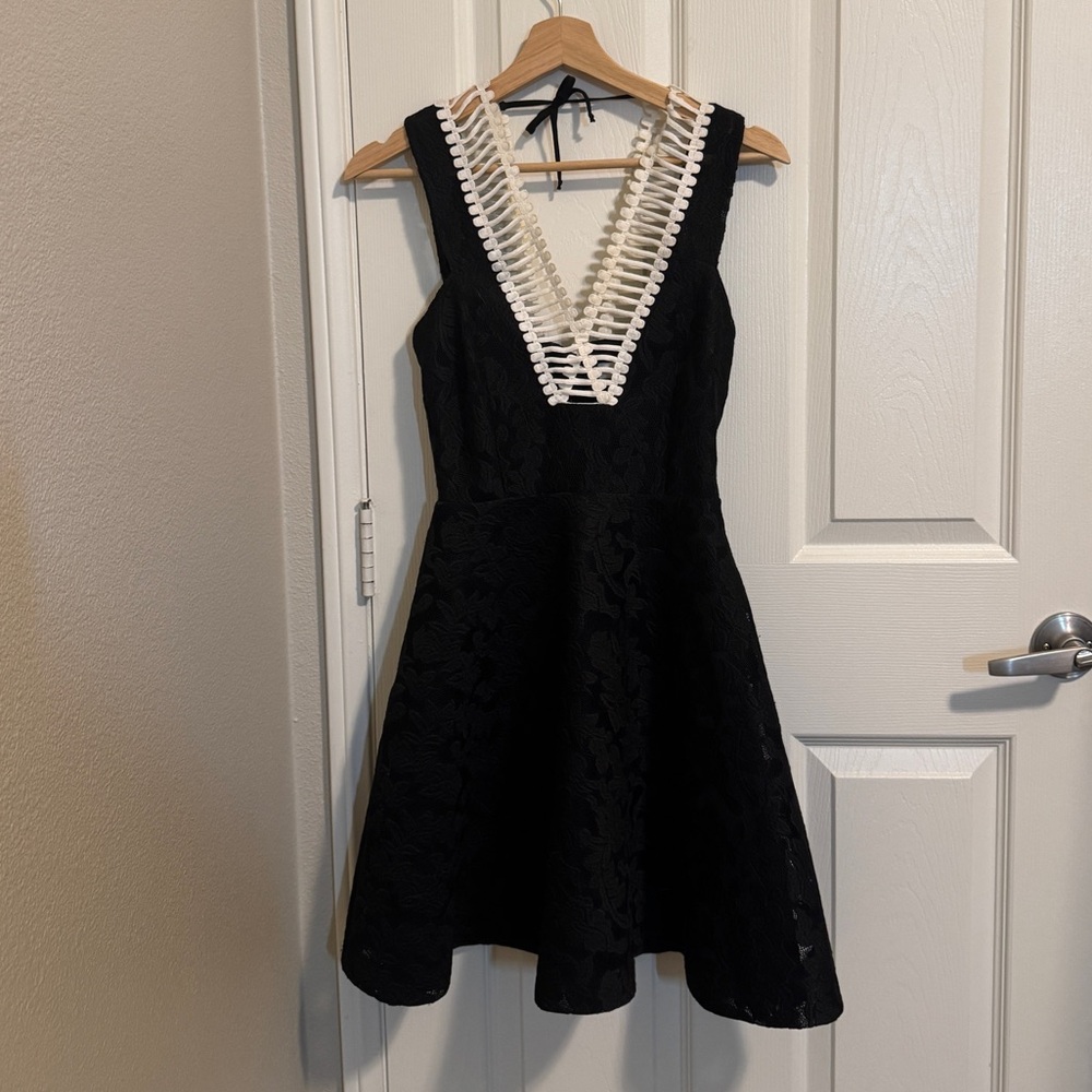 Sandro Black and White Backless Dress